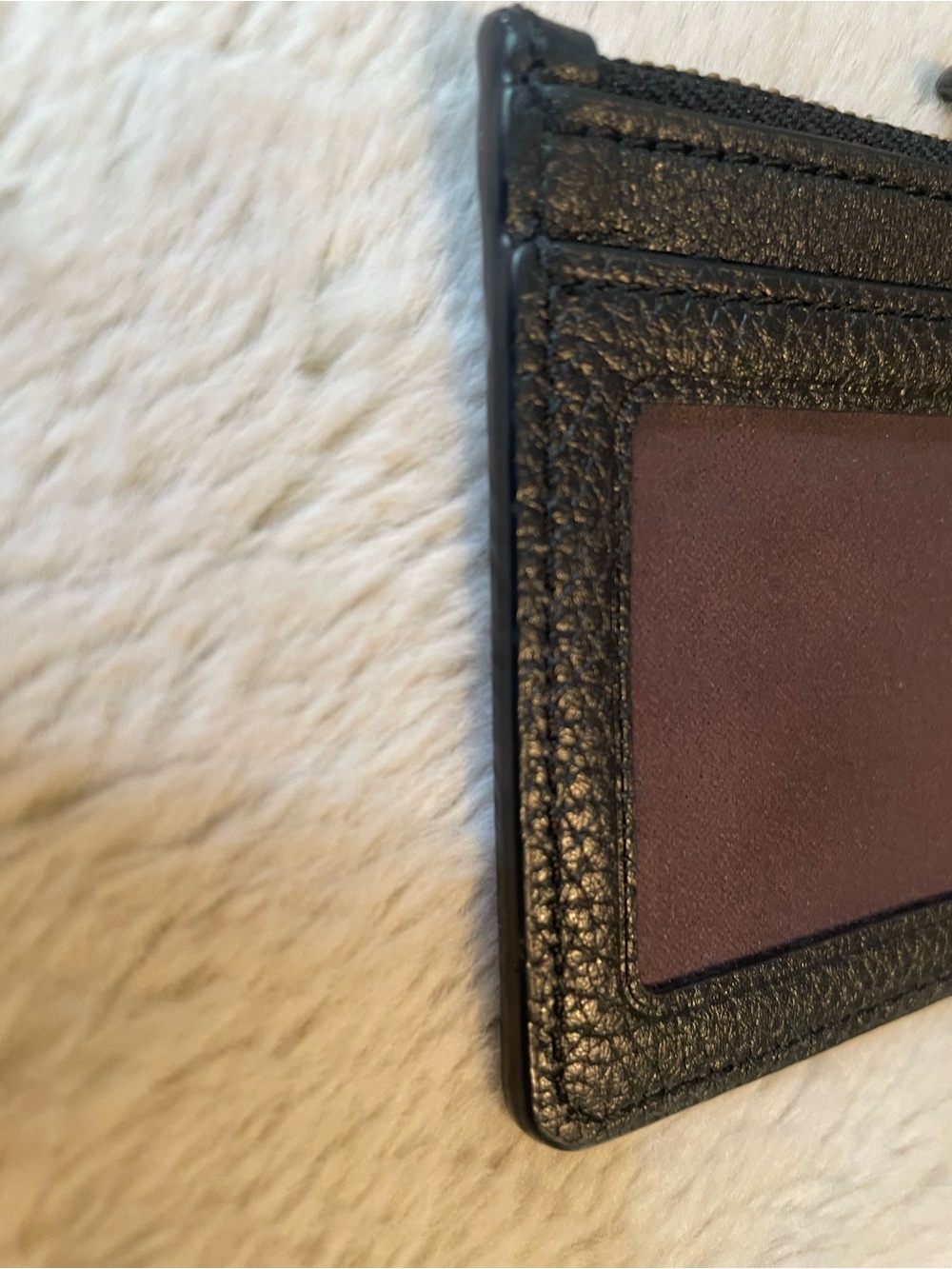 Coach Black Pebbled Leather Penguin ID Card Case Keyring - Picture 5 of 5